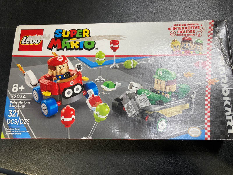 Photo 1 of LEGO Super Mario: Mario Kart Baby Mario vs. Baby Luigi - Collectible Toy Building Set for Kids, Boys and Girls, Ages 8+ - Nintendo Mario Kart Toy for Fans - Gift Idea for Birthdays - 72034