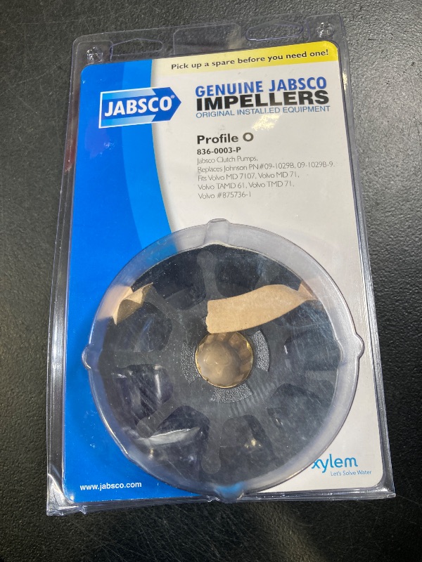 Photo 1 of Jabsco Impeller Kit - 9 Blade - Nitrile - 3-3/4" Diameter x 2-1/2" W, 1" Shaft Diameter