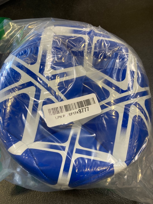 Photo 1 of adidas Unisex Starlancer Club Soocer Ball, Blue/White, 5