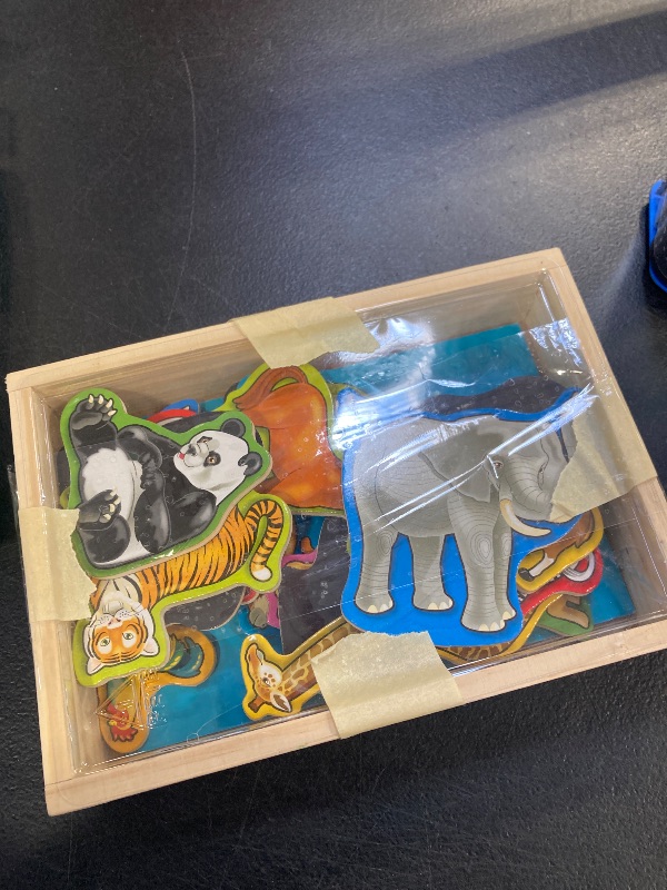 Photo 1 of Melissa & Doug 20 Wooden Animal Magnets in a Box Cute Animal Fridge Magnets, Refrigerator Magnets for Toddlers Ages 2+ - FSC-Certified