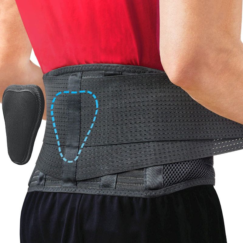 Photo 1 of Sparthos Back Brace for Lower Back Pain - Immediate Relief from Sciatica, Herniated Disc, Scoliosis - Breathable + Lumbar Support Pad - For Men & Women - Fits 44–52? Waist (Large, Check Size Chart)