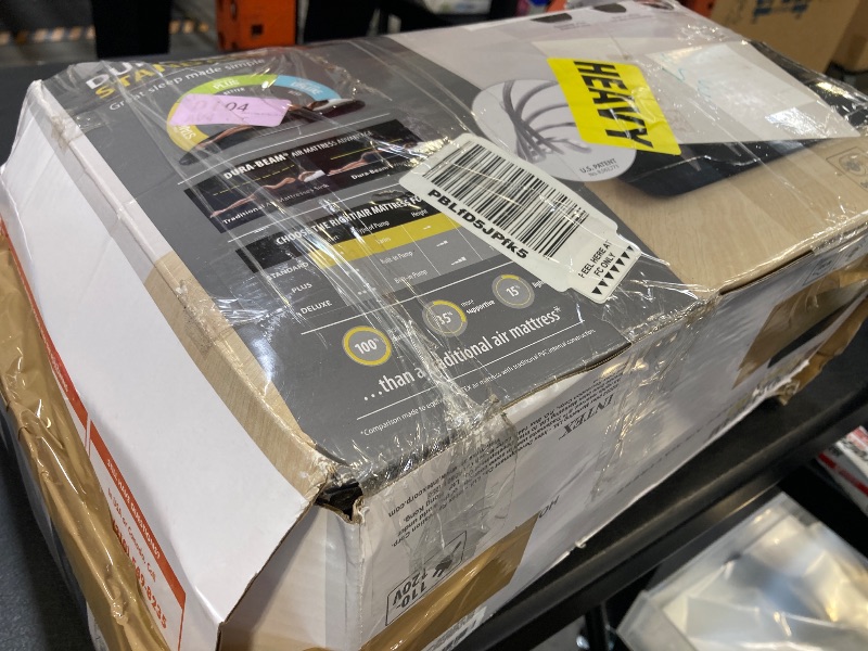 Photo 1 of INTEX 64147ED Dura-Beam Standard Pillow Rest Air Mattress: Fiber-Tech - Full Size - Built-in Electric Pump - 10in Bed Height - 600lb Weight Capacity