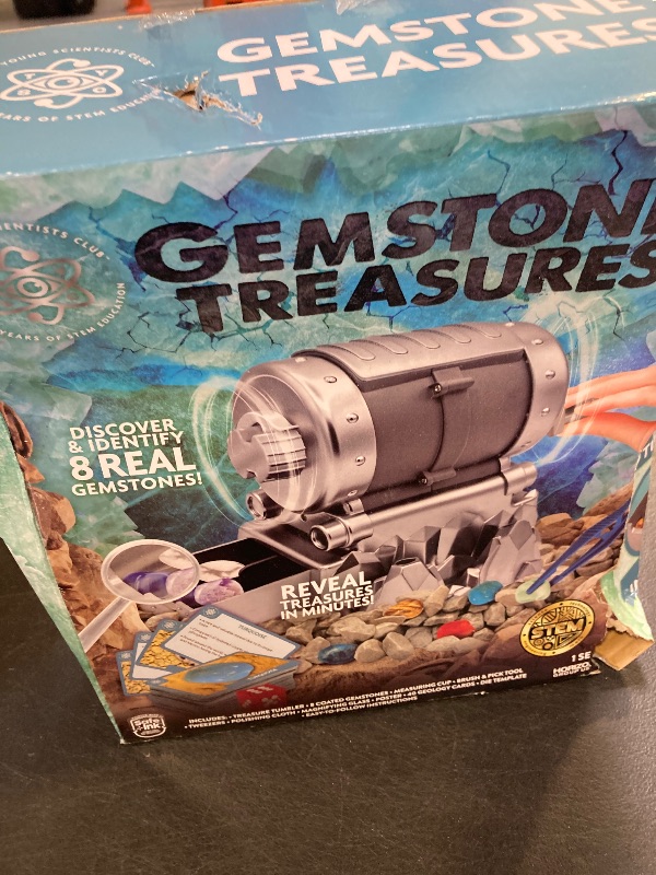 Photo 1 of The Young Scientists Club Gemstone Treasures, Tumble & Polish Your Own Gemstones, DIY Rock Tumbler, Collect & Identify Gems, Great STEM Kit for Kids Ages 6, 7, 8, 9, Multi