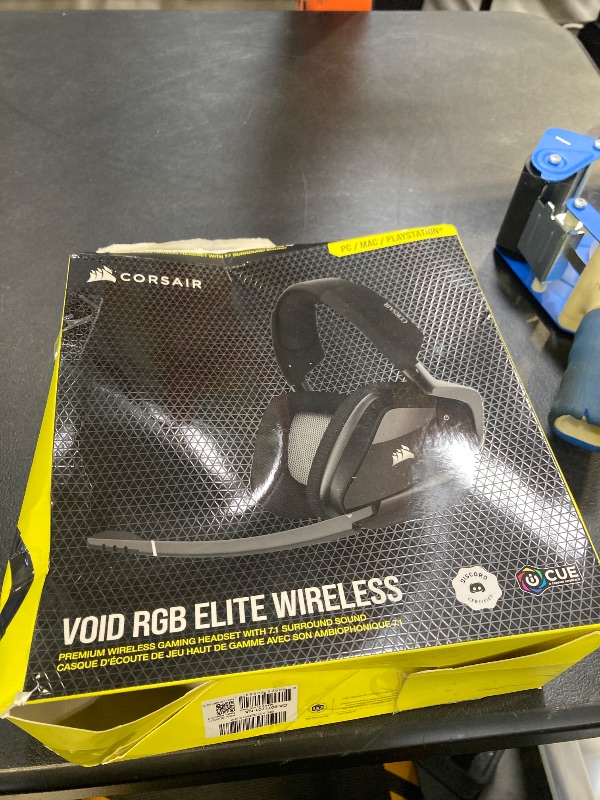 Photo 1 of CORSAIR VOID RGB ELITE Wireless Gaming Headset – 7.1 Surround Sound – Omni-Directional Microphone – Microfiber Mesh Earpads – Up to 40ft Range – iCUE Compatible – PC, Mac, PS5, PS4 – Carbon