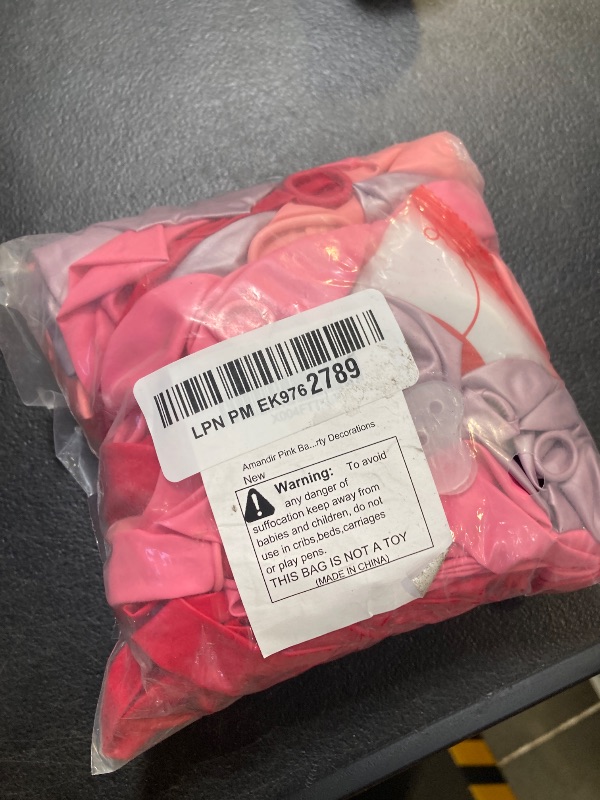 Photo 1 of Amandir 153pcs Pink Balloon Garland Arch Kit, Different Sizes 18 12 10 5 inch Hot Pink Latex Metallic Confetti Pink Balloons for Birthday Princess Wedding Baby Shower Party Decorations