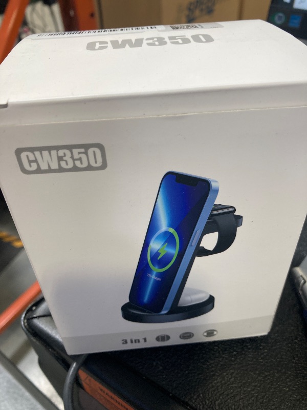 Photo 1 of 3 in 1 Charging Station for iPhone, Wireless Charger for iPhone 16e 16 15 14 13 12 11 X Pro Max & Apple Watch - Wireless Charging Station for AirPods 4 3 Pro