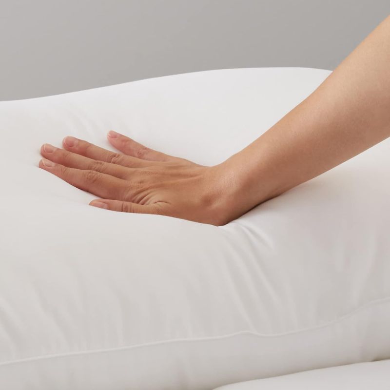 Photo 1 of Amazon Basics Down Alternative Pillows for Stomach and Back Sleepers, Soft Density, Standard, White, 26 in L x 20 in W