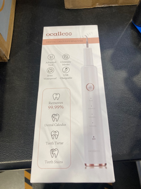 Photo 1 of Plaque Remover for Teeth, Electric Tooth Cleaner Tartar Remover for Teeth with LED Light,4 Modes Rechargeable Teeth Cleaning Kit with Dental Tools, 2 Replaceable Heads (White A)
