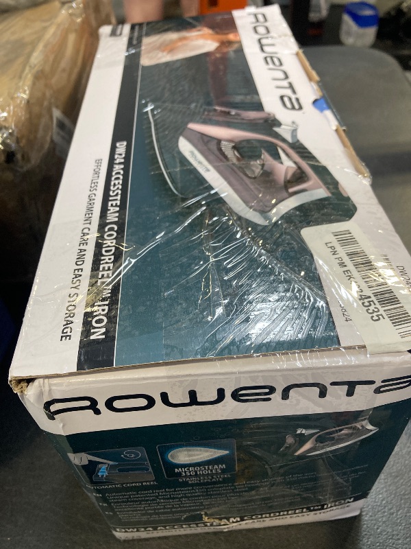 Photo 1 of Rowenta Access Stainless Steel Soleplate Steam Iron with Retractable Cord, Powerful Steam Diffusion, Auto-off and Anti-Drip, 1725 Watts, Black Clothes Iron, DW2459