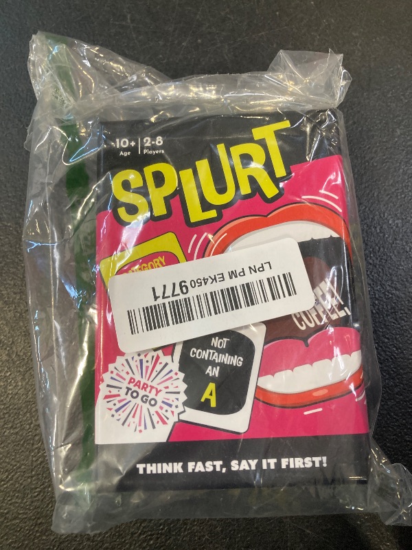 Photo 1 of Gamewright - Party to Go - Splurt - Think Fast, Say It First - Ages 10+, 2-8 Players