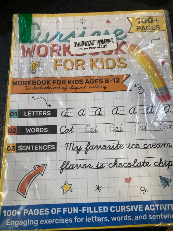 Photo 1 of Cursive Workbook for Kids Ages 8-12: A Fun and Creative Workbook for Kids Ages 8-12, Handwriting Practice Book for Children - 3 in 1 Letters, Words & ... Cursive with Joy, Imagination, and Skill