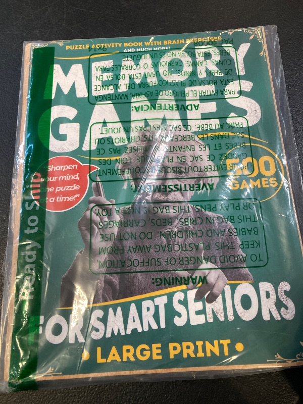 Photo 1 of Memory Games for Smart Seniors Large Print featuring 500 Games: Puzzle Activity Book with Brain Exercises Perfect Retirement Gift for Men and Women (Brain Games Library)