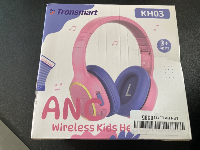 Photo 1 of Tronsmart KH03 Kids Noise Cancelling Headphones, Safe Volume Control, Wireless Headphones with Light & Microphone, 70H Playtime, Built-in Audio Cable, for School/Travel/Airplane(Pink)