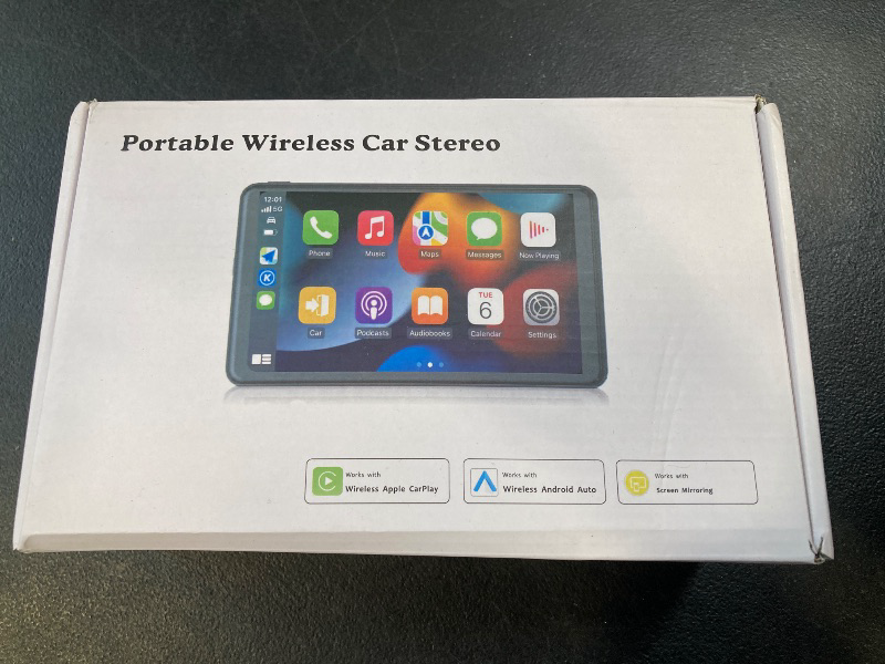 Photo 1 of Portable Wireless with Apple CarPlay and Android Auto Screen for Car, 7" HD Touch Screen Car Stereo with Mirror Link, Bluetooth 5.2, Backup Camera, AUX,FM Transmitter for All Vehicle