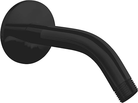 Photo 1 of SparkPod 6 Inch Shower Arm with Flange - Solid Stainless Steel Shower Head Extension Arm, Wall-Mounted for Fixed & Handheld Showerheads - Teflon Tape Included (Standard 6", Midnight Black Matte)
