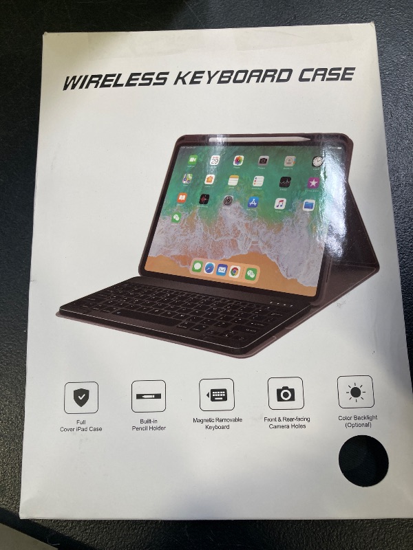 Photo 1 of OYEEICE Keyboard Case for iPad 9th Generation- Detachable Wireless Backlit Keyboard, Upgraded Magnetic Cover with Pencil Holder for iPad 9th/8th/7th Gen 10.2 inch, iPad Pro 10.5" & iPad Air 3rd- Black