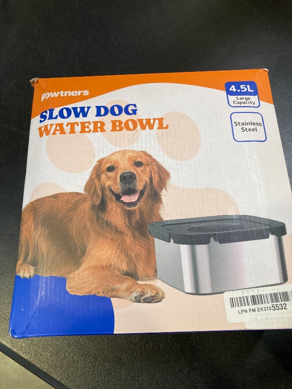 Photo 1 of Dog Water Bowl No Spill, 4.5L Stainless Steel Dog Floating Bowl, Slow Water Bowl for Dog with Filter, Non-Slip Base, No Splash Water Bowl for Medium Large Messy Drinkers Blue