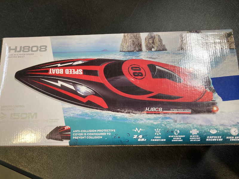 Photo 1 of XDJXWJN RC Boat High Speed Remote Control Boat for Kids and Adults, 2.4GHz Outdoor Water Toy 23 + MPH Race Boat for Pool Lake & Great River