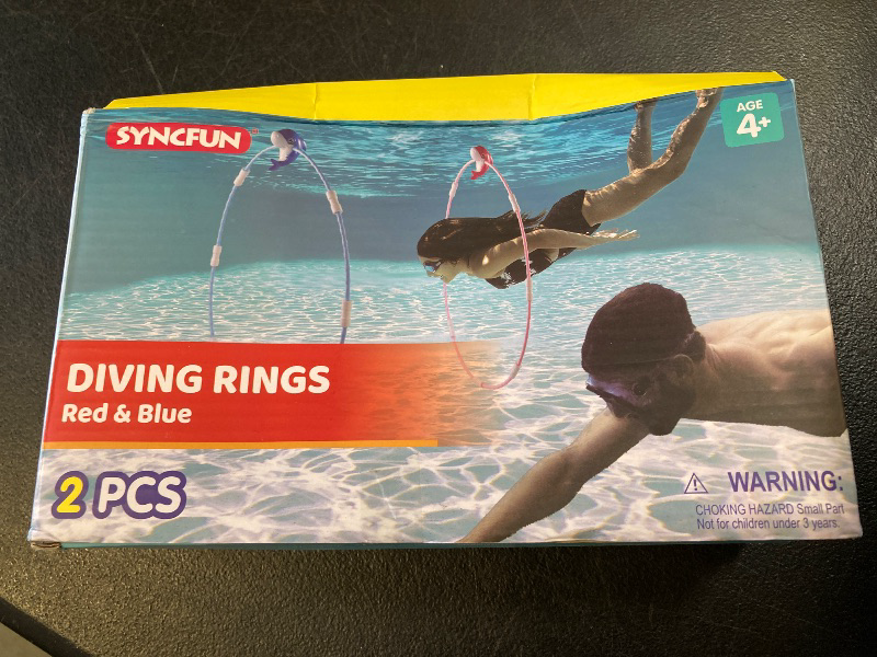 Photo 1 of SYNCFUN Pool Toys Diving Rings, 2 Packs Swim Thru Rings Dive Pool Game Underwater for Kids for Summer Activities Party Gifts Outdoor