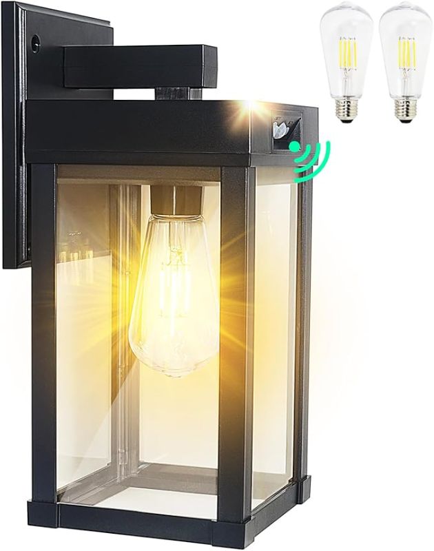 Photo 1 of Solar Wall Lights Outdoor Waterproof with 3 Lighting Modes & Motion Sensor, Dusk to Dawn Exterior Porch Light fixtures, Solar Wall Lantern Fixture for Garage Patio Yard Garden
