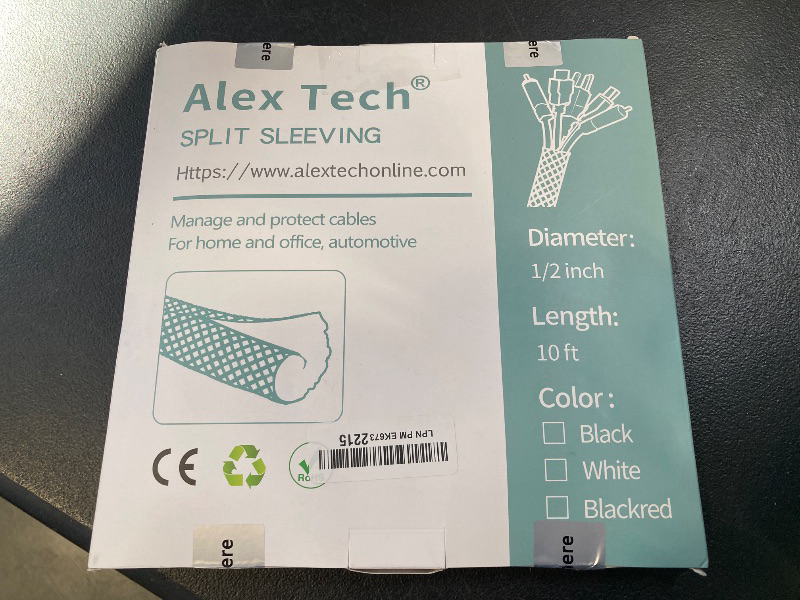 Photo 1 of Alex Tech 10ft - 1/2 inch Cord Protector Wire Loom Tubing Cable Sleeve Split Sleeving For USB Cable Power Cord Audio Video Cable – Protect Cat From Chewing - Black
