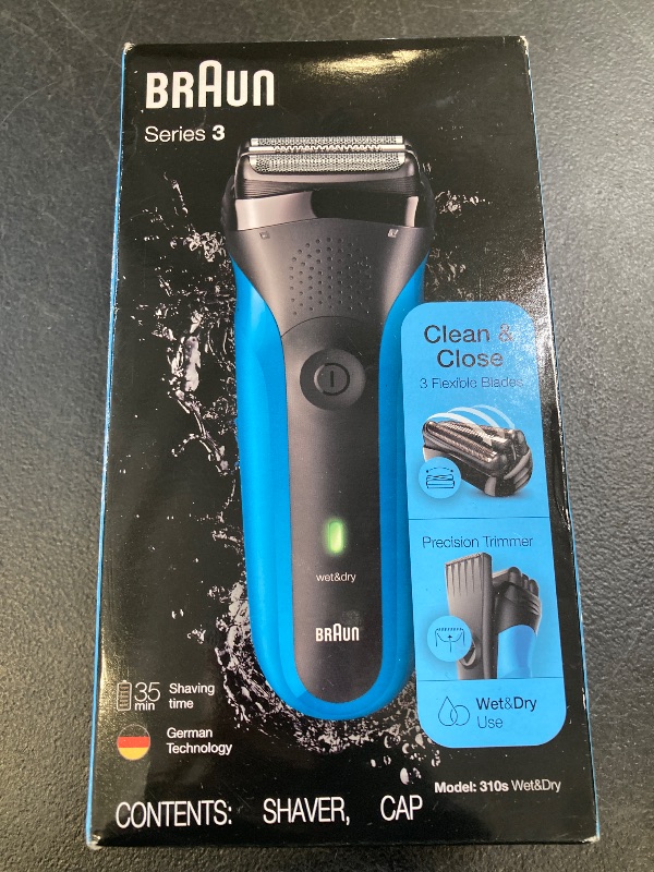 Photo 1 of Braun Electric Razor for Men, Series 3 310s Electric Foil Shaver, Rechargeable, Wet & Dry