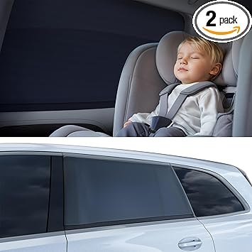 Photo 1 of [2025 Upgraded] Car Window Shades for Baby[Ice Crystal Cooling Layer](2 Pack) UV-Blocker Cling Sun Shade 99% UV Protection Fit SUV/Sedan/Minivan | Roll Windows Down, Privacy Safe Large
