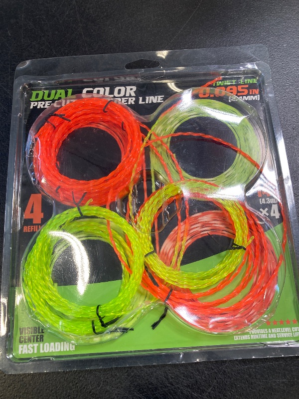 Photo 1 of YWTESCH 4 Pack AL2420PD 0.095’’ Replacement Twisted Trimmer Lines Compatible with All EGO 15-Inch String Trimmers, 56 FT Dual Color Pre-Cut Heavy Duty Weed Wacker String for EGO Line Trimmers