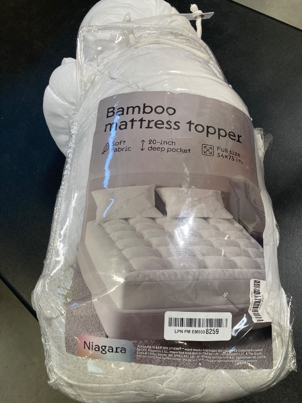 Photo 1 of Ultra Soft Full Size Mattress Topper - Viscose Made from Bamboo Pillow Top Mattress Pad for Back Pain Relief - Naturally Cooling for Hot Sleepers, White