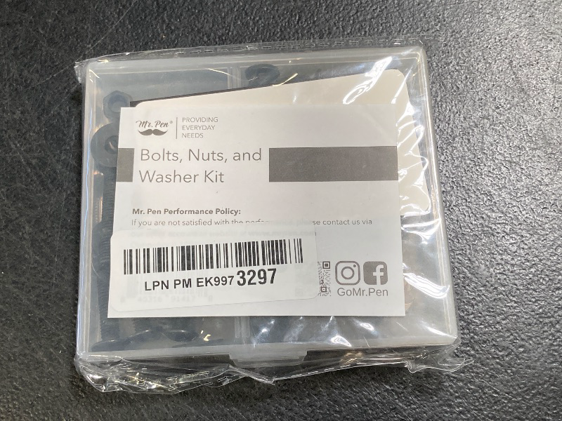 Photo 1 of Mr. Pen- Bolts, Nuts, and Washer Assortment Kit, 113 Pcs, Black, Bolt and Nut Set