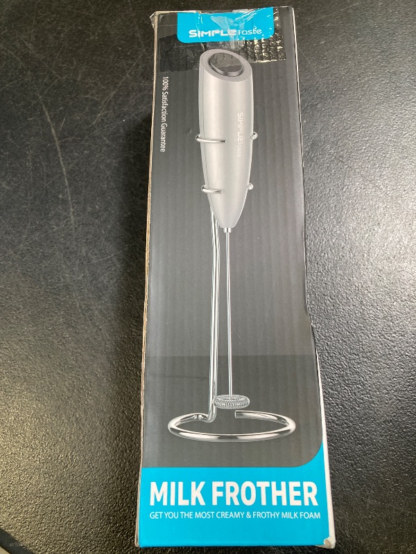 Photo 1 of SIMPLETaste Milk Frother Handheld Battery Operated Electric Foam Maker, Drink Mixer with Stainless Steel Whisk and Stand for Cappuccino, Bulletproof Coffee, Latte