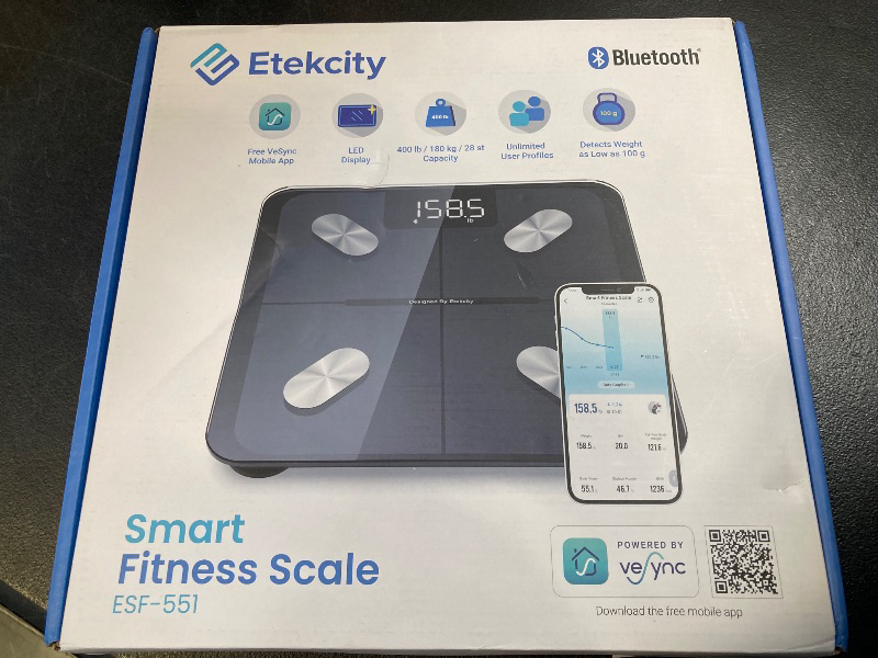 Photo 1 of Etekcity Smart Scale for Body Weight FSA HSA Store Eligible, Bathroom Digital Weighing Scale with BMI, Body Fat, Muscle Mass, Accurate Bluetooth Home User Health Equipment Sync Apps