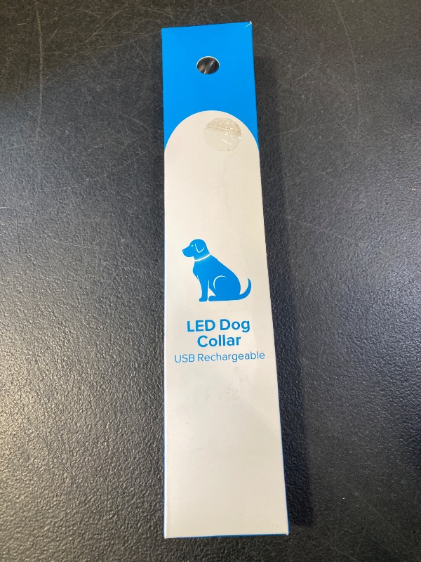 Photo 1 of YFbrite Light up Dog Collar, USB Rechargeable LED Puppy Collar Super Bright Adjustable Glowing Dog Lights for Night Walking (Design-2- Blue, Medium)