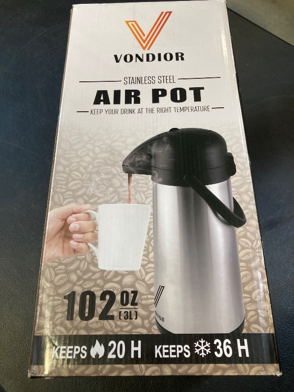 Photo 1 of Coffee Carafe for Keeping Hot - 102oz/3L Airpot Coffee Dispenser with Pump - Insulated Stainless Steel Hot Beverage Dispenser for Parties - Thermal Carafe for Hot Drinks Water Tea Chocolate