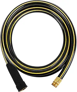 Photo 1 of Solution4Patio Short Leader Garden Hose 5/8 in. x 10 ft. -Kink Free, No Leaking, Male/Female Fittings -Heavy Duty Durable Flexible Lightweight Water Pipe -Brass Aluminum Ends for Household & Yard Use
