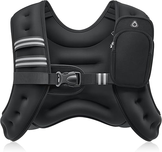 Photo 1 of ZELUS Weighted Vest, 6lb/8lb/12lb/16lb/20lb/25lb/30lb Weight Vest with Reflective Stripe for Workout, Strength Training, Running, Fitness, Muscle Building, Weight Loss, Weightlifting
