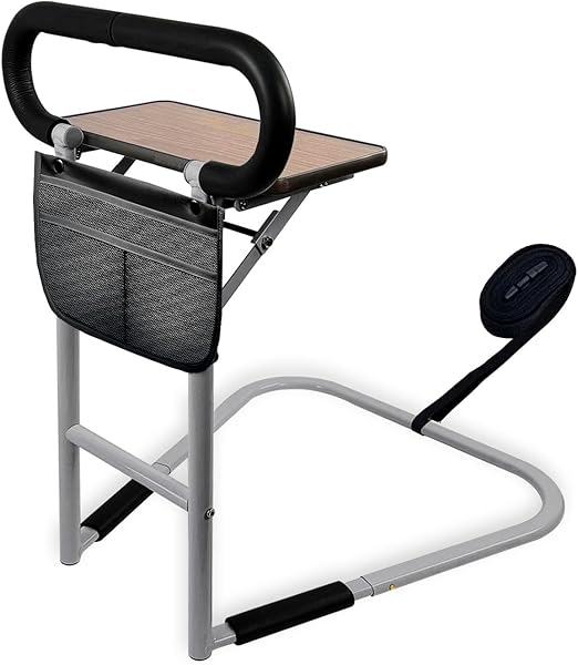 Photo 1 of Bed Rails for Elderly Adults Safety, Bed Rail with Bidirectional Foldable Table, Bed Assist Rails for Seniors with Storage Bag for Elderly, Pregnant Women and the Injured and for Home & Nursing Home
