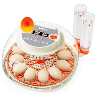 Photo 1 of Egg Incubator with Temperature and Humidity Control, Automatic Egg Turner, Egg Candler, External Water Bottle Refill, Air Vent, 360° Clear View, Hatching Chicken Duck Quail Bird, APDOE HatchPro 12
