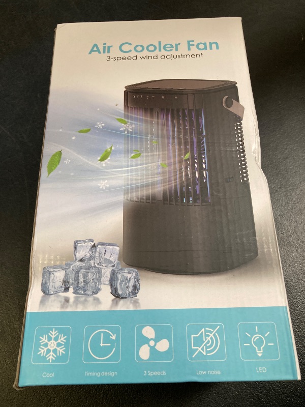 Photo 1 of Portable Air Conditioners, 4-in-1 Mini Small Air Conditioner Evaporative Air Cooler Fan with 1000ml Water Tank, 3 Speeds & 7 LED Lights, Personal Mini AC with Timer for Bedroom, Desktop, Home, Office