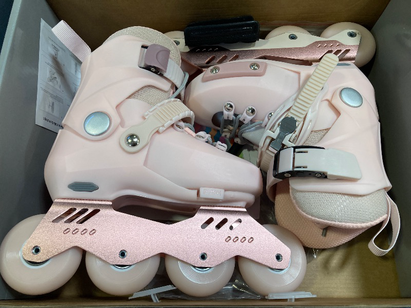 Photo 1 of SWAY Adjustable Inline Skates for Kids, Teens and Adults, All Wheels Light Up High Performance Roller Skates for Boys and Girls Ideal for Roller Skate (Pink, Small-Little Kid?11C-1 US?)