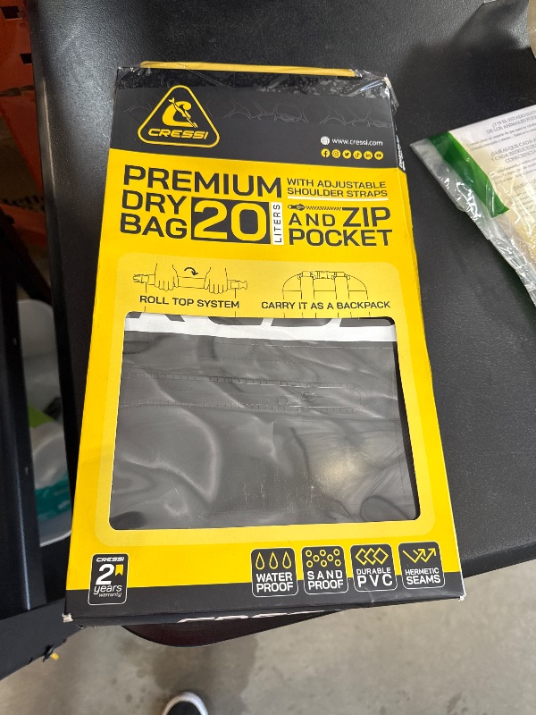 Photo 1 of Cressi Premium Dry Bag, Black/Black, 20 LT