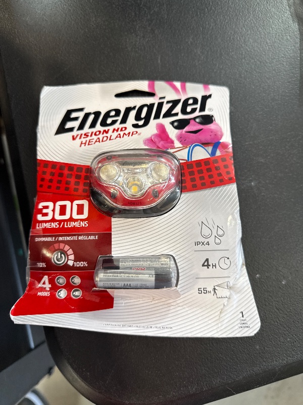 Photo 1 of Energizer Vision HD+ LED Headlamp, Durable, Bright Headlamp for Outdoors, Camping and Emergency Light for Adults and Kids, Batteries Included, Pack of 1, Red