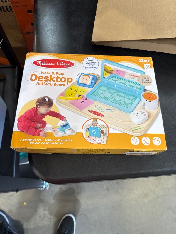 Photo 1 of Melissa & Doug Wooden Work & Play Desktop Activity Board Infant and Toddler Sensory Toy - FSC Certified