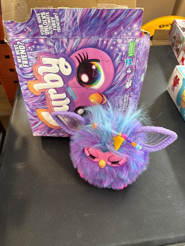 Photo 1 of Furby Purple, 15 Fashion Accessories, Interactive Plush Toys for 6 Year Old Girls & Boys & Up, Voice Activated Animatronic