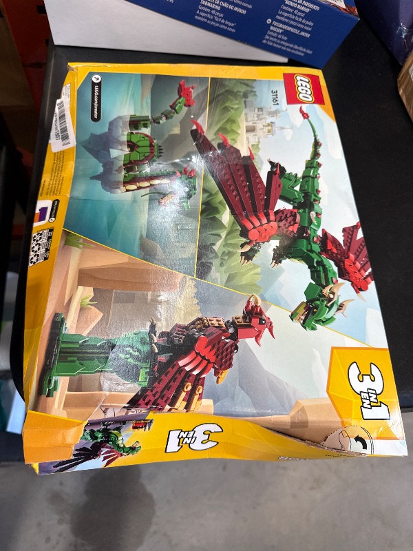 Photo 1 of LEGO Creator 3 in 1 Medieval Dragon Toy - Building Toy with 3 Build Options, Dragon, Sea Serpent, or Phoenix - Fantasy Set for Kids, Boys and Girls, Ages 9+ - Gift Idea for Birthdays - 31161