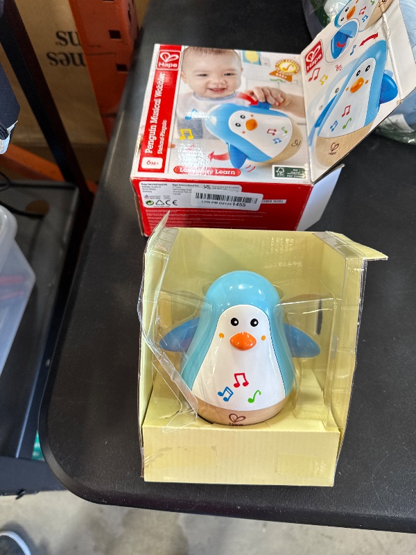 Photo 1 of Hape Penguin Musical Wobbler | Colorful Wobbling Melody Penguin, Roly Poly Toy for Kids 6 Months+, Multicolor, 5'' x 2'' (E0331)