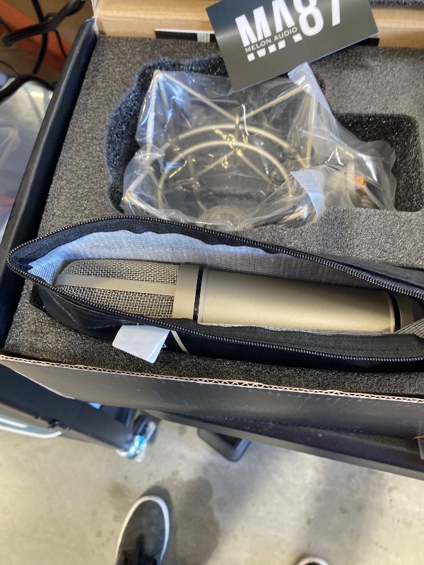 Photo 1 of MA-87 Studio Condenser Microphone, 26mm Gold Large Diaphragm Capsule, Including Foam Filter, Metal Shock Mount, XLR Cable and Mic Bag - for Singing, Vocal Recording and Podcasting