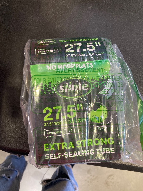 Photo 1 of Slime 30088 Bike Inner Tube with Slime Puncture Sealant, Extra Strong, Self Sealing, Prevent and Repair, Schrader Valve, 27.5 (650b) x 2.0-2.4