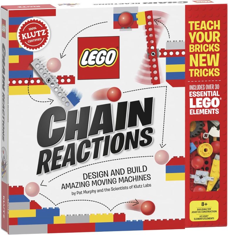 Photo 1 of LEGO Chain Reactions (Klutz Science/STEM Activity Kit), 9" Length x 1.06" Width x 10" Height
