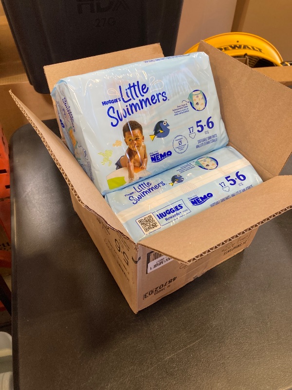 Photo 1 of Huggies Little Swimmers Disposable Swim Diapers, Size 5-6 (32+ lbs), 34 Ct (2 packs of 17), Packaging May Vary